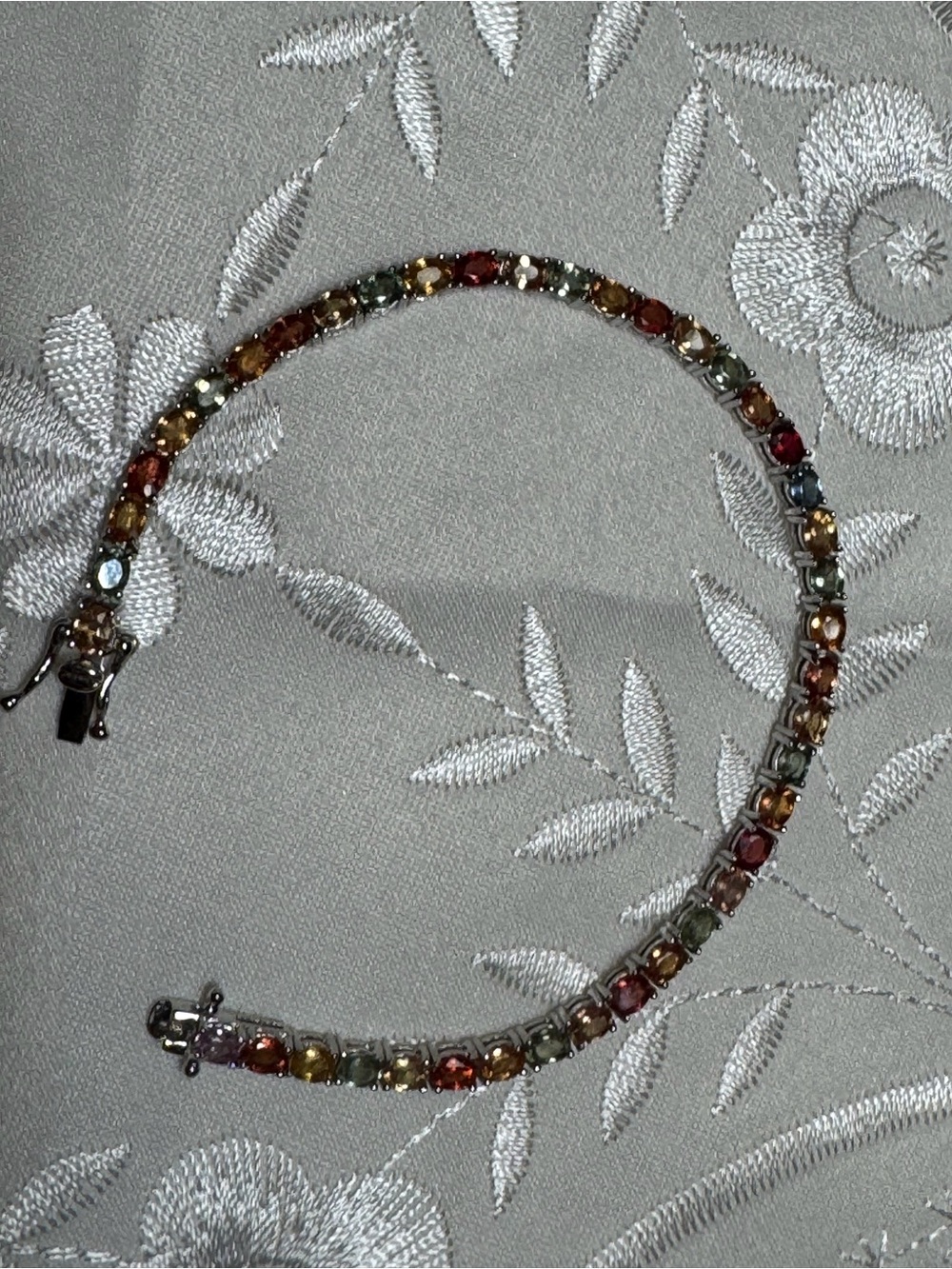 Multicolor Sapphire Tennis Bracelet - Elegant Women’s Jewelry